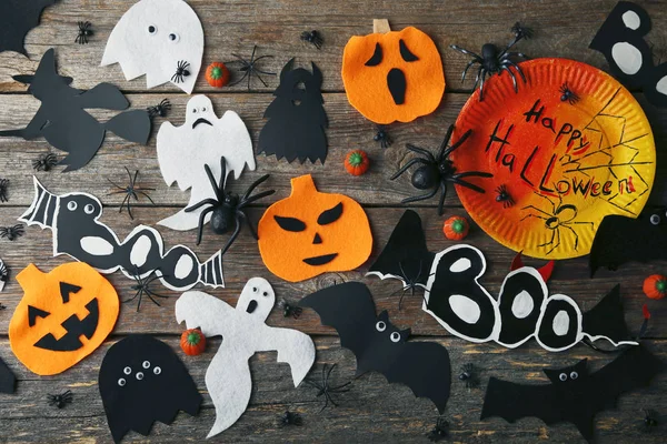 Cadılar Bayramı şeker kabaklar hayaletler ve yarasalar ile 