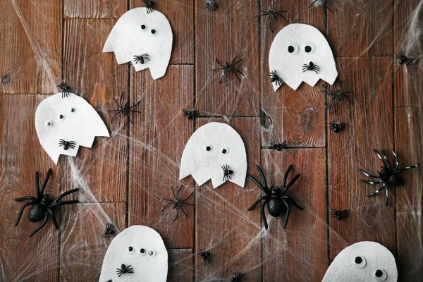 Halloween ghosts with spiders — Stock Photo, Image