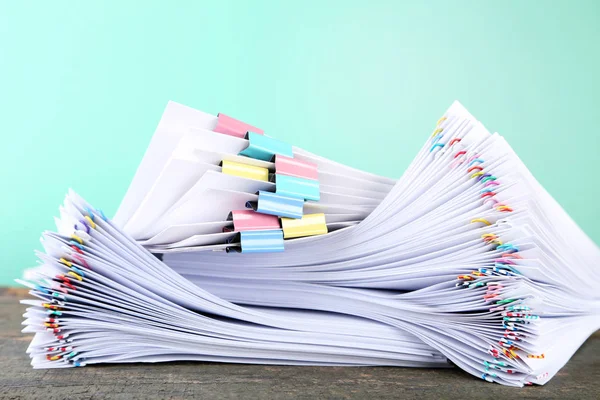 Stack of papers with paperclips — Stock Photo, Image