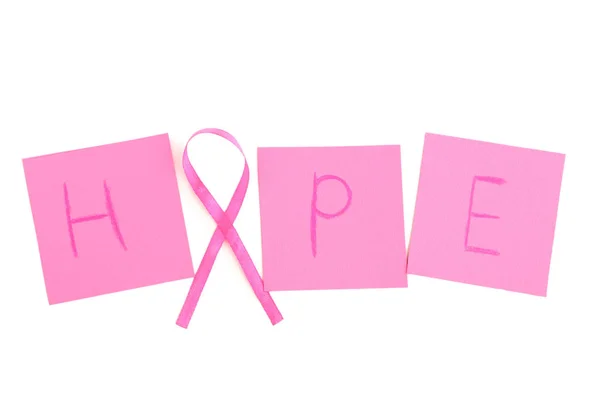 Fita rosa com inscrição Esperança — Fotografia de Stock