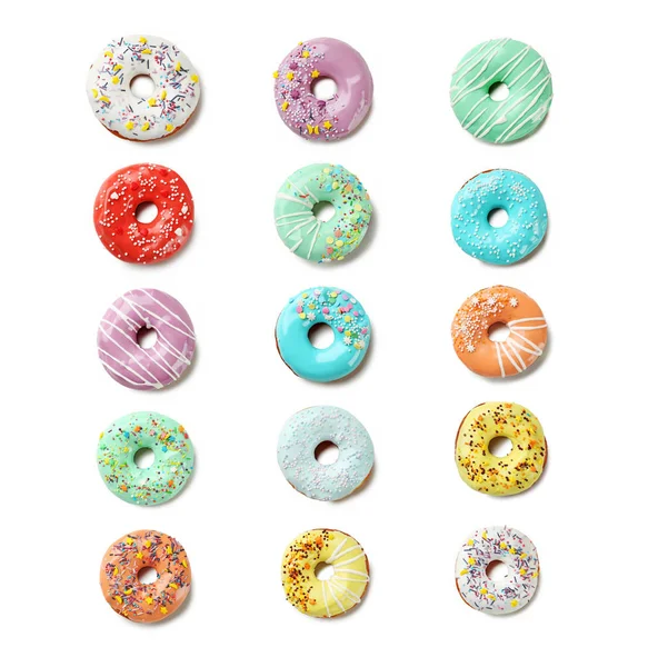 Collage van donuts met hagelslag — Stockfoto