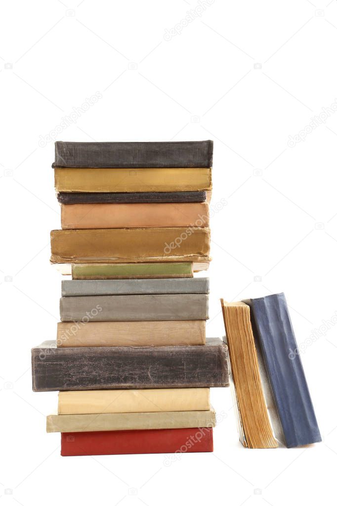 Old books isolated on a white background