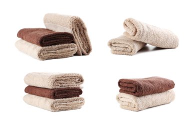 Kolaj beyaz zemin üzerine havlu