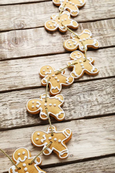 Christmas cookies on grey wooden table — Stock Photo, Image