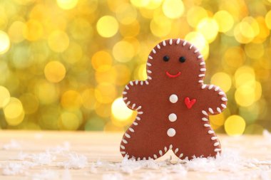 Işıklar arka plan üzerinde Noel kurabiyesi