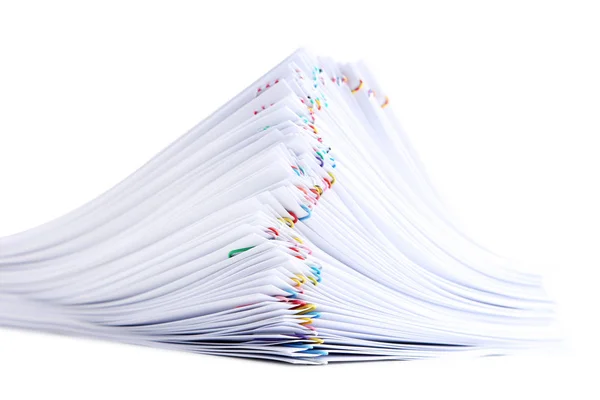 Stapel papier met paperclips — Stockfoto
