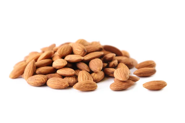 Almonds isolated on a white background — Stock Photo, Image