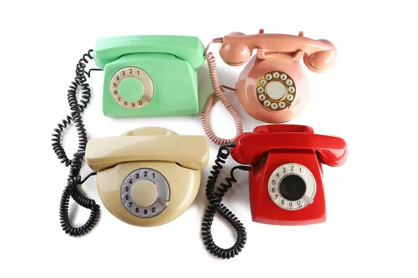 Telefones retro isolados em um branco — Fotografia de Stock