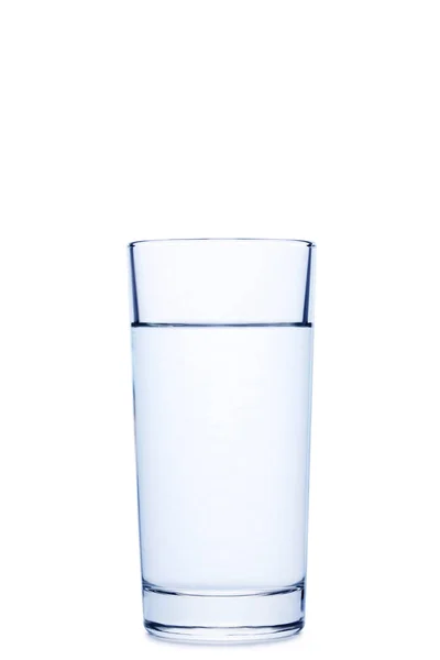 Vetro con acqua isolata su un bianco — Foto Stock