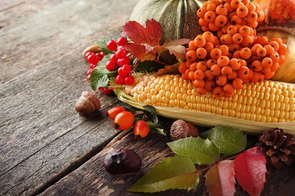 çilek ile sonbahar yaprakları  