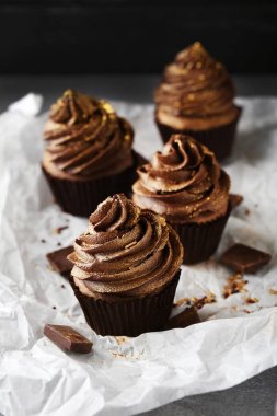 Çikolata parçaları ile lezzetli cupcakes 