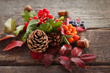 çilek ile sonbahar yaprakları