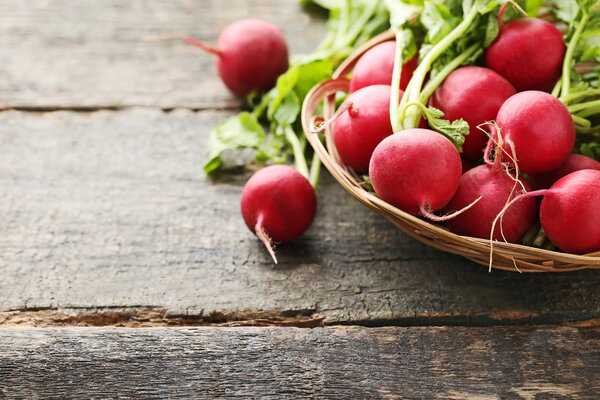 Red raw radishes