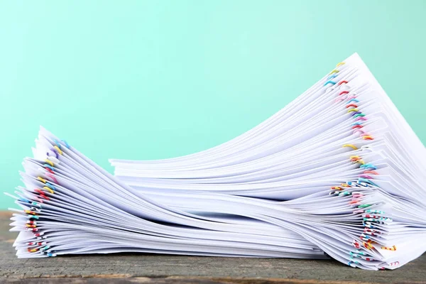Stack of papers with paperclips — Stock Photo, Image
