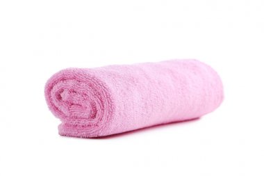 Pembe havlu izole 