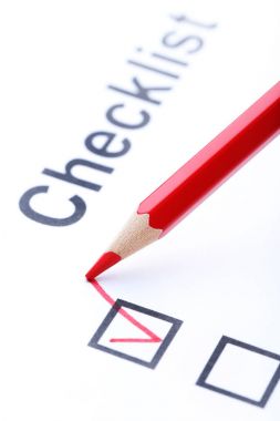 Onay kutularını beyaz kağıt üzerinde