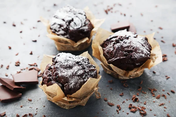 Tasty chocolate muffins — Stock Photo, Image