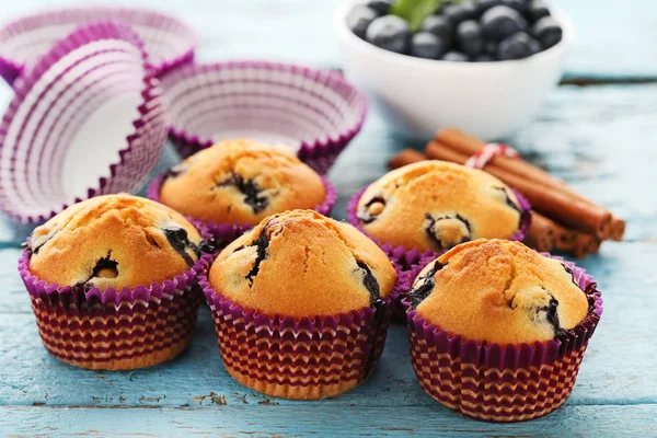 Sladké borůvkové muffiny — Stock fotografie