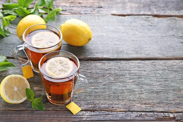 티와 레몬 차의 컵 — 스톡 사진