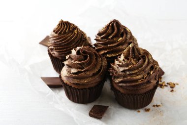 Çikolata parçaları ile lezzetli cupcakes 