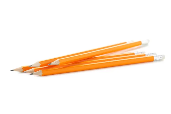 Gele potloden op een wit — Stockfoto