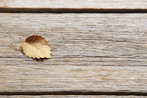 Hoja de otoño en la mesa —  Fotos de Stock