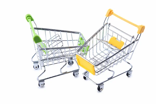 Shopping carts isolated — Stock Photo, Image