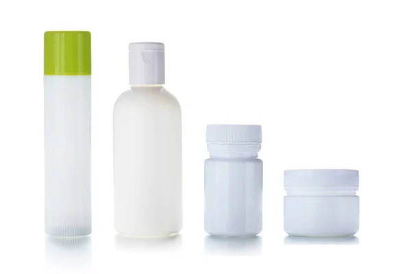 Frascos cosméticos em branco — Fotografia de Stock