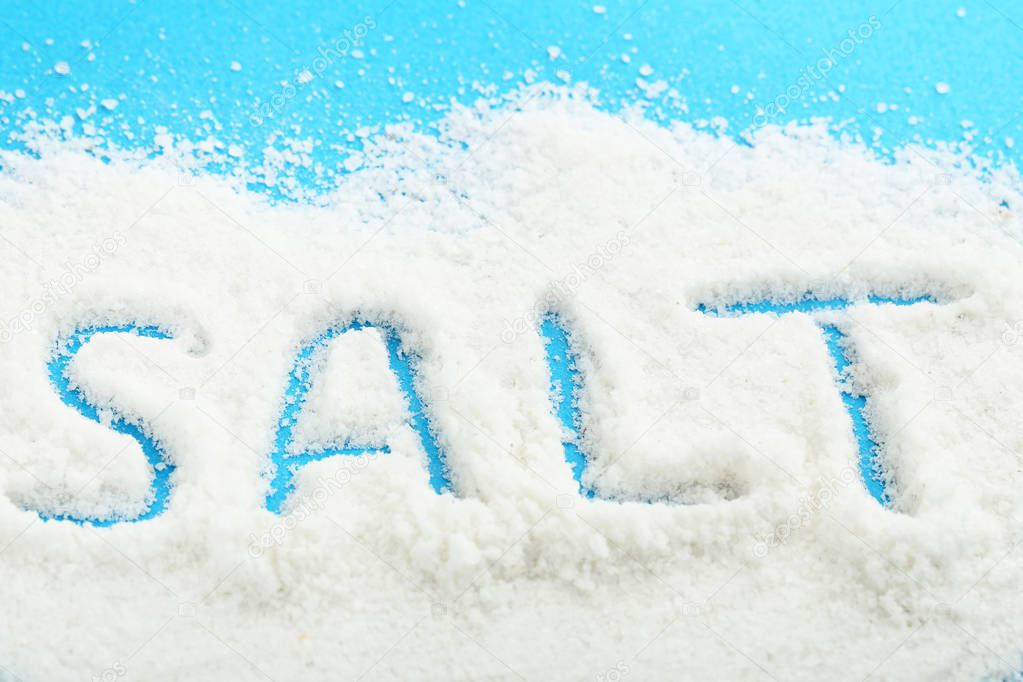 White sea salt with inscription