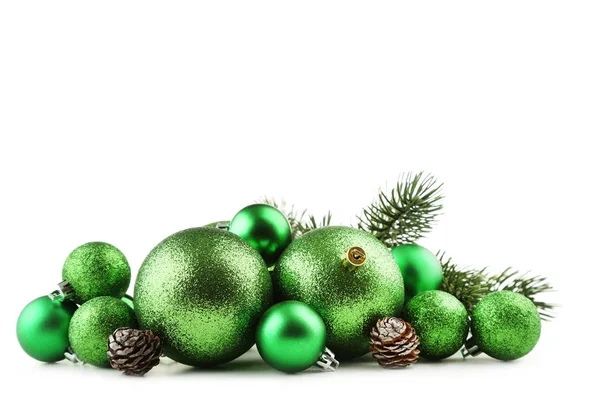 Groene kerstballen — Stockfoto