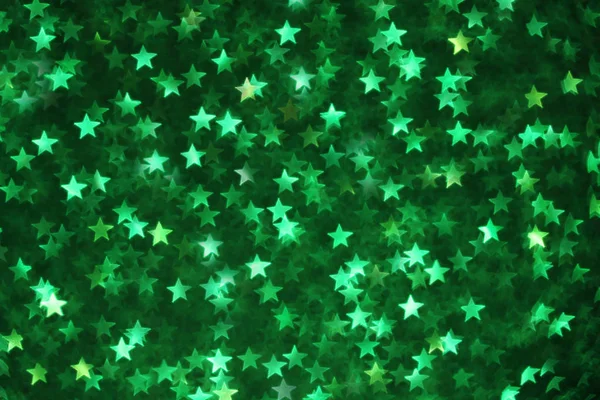 Beautiful Green Star Bokeh Background — Stock Photo, Image