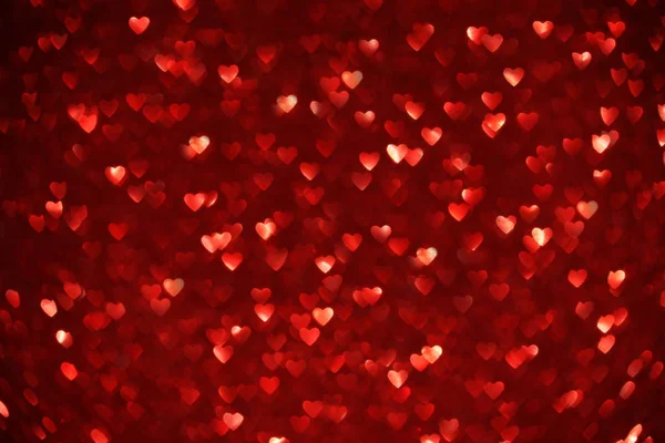 Beautiful Red Hearts Bokeh Background — Stock Photo, Image