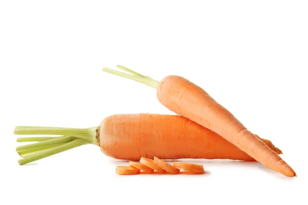 Fresh Ripe Carrots Isolated White — Stock Photo, Image