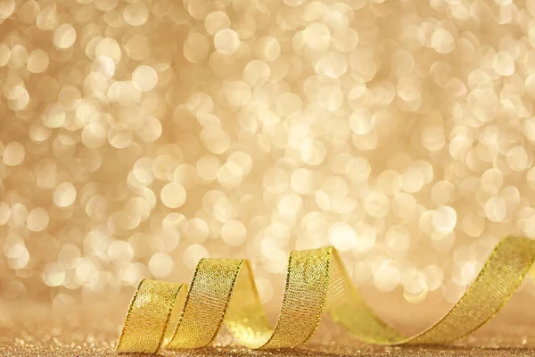 Golden Ribbon Shiny Lights Background — Stock Photo, Image