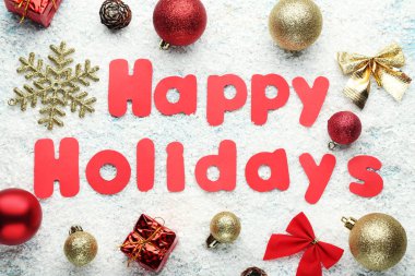 Yazıt mutlu tatil Noel baubles ile