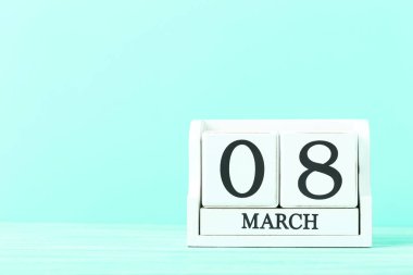 Küp takvim nane ahşap tablo