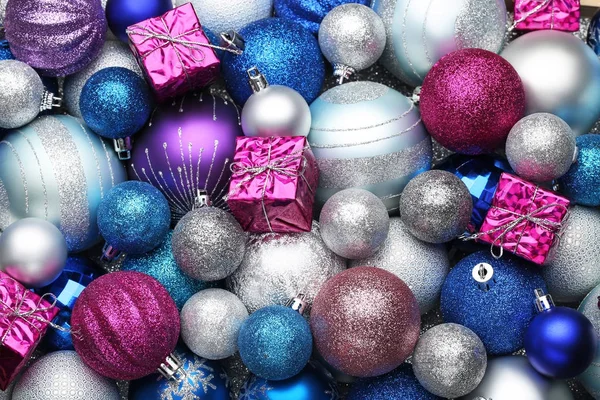 Kleurrijke Kerst Kerstballen Achtergrond — Stockfoto