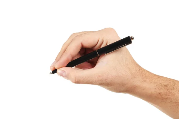 Main masculine avec stylo — Photo