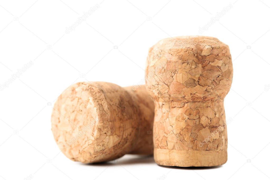 Champagne corks isolated 