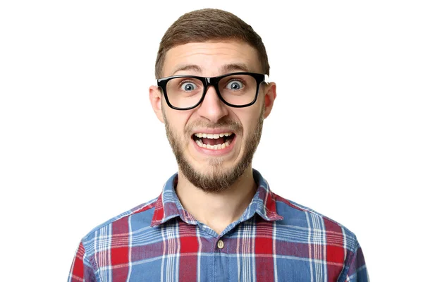 Porträt eines jungen Mannes mit Brille — Stockfoto