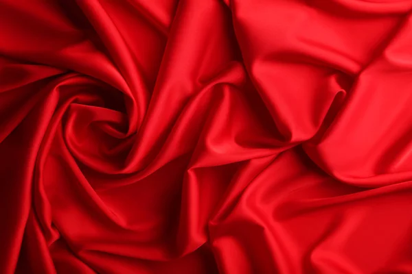 Close View Tumbled Red Satin Fabric — Stock Photo, Image