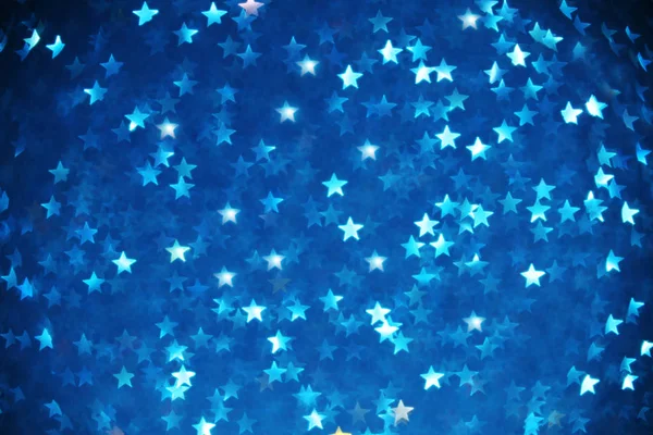 Krásná Modrá Hvězda Bokeh Pozadí — Stock fotografie