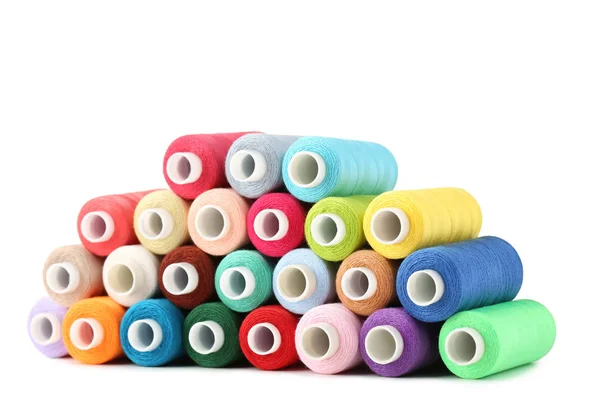 Colourful Thread Spools Isolated White — Stock Photo, Image