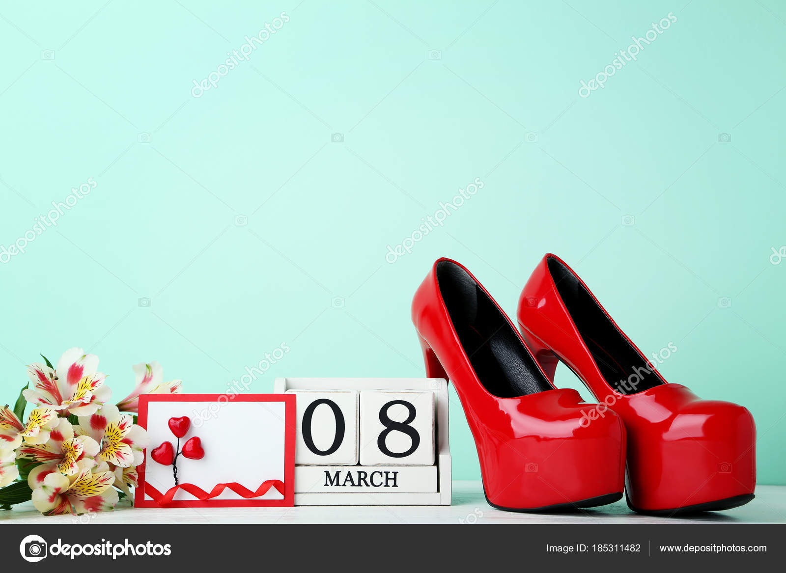 Tacco Cubo Calendario Rosse Fiori Scarpe Alto Con qfxxtw8Op