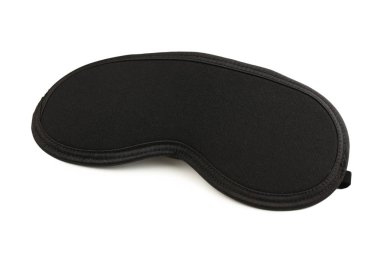 Uyku maskesi üzerine beyaz izole siyah