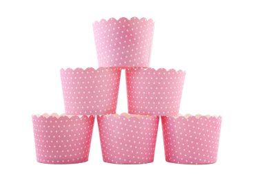 Beyaz arka plan üzerinde izole boş cupcake durumlarda