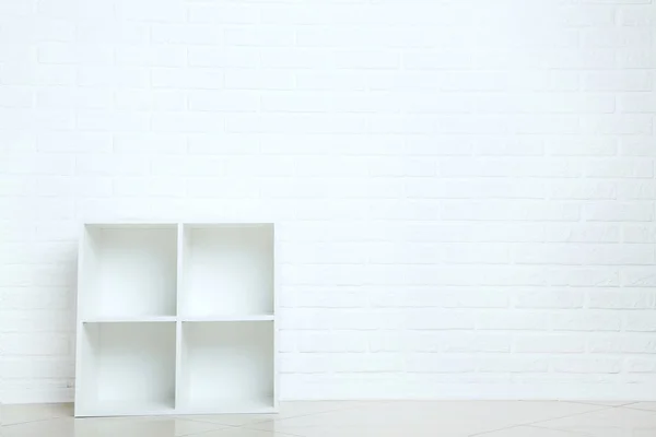 Empty Shelves Brick Wall Background — Stock Photo, Image