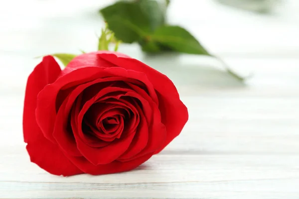 Κόκκινο τριαντάφυλλο στο τραπέζι — Φωτογραφία Αρχείου