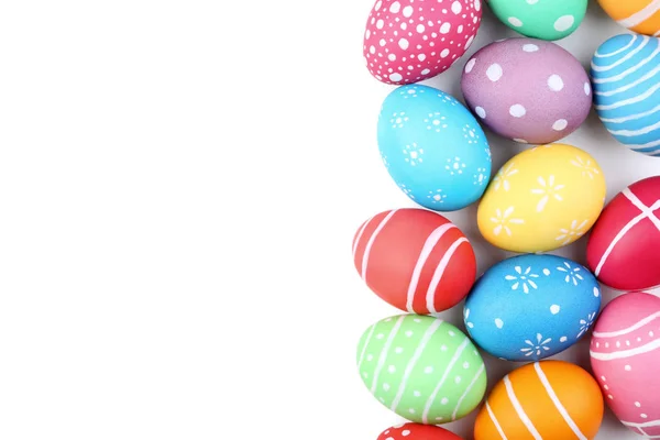 Huevos Pascua Coloridos Aislados Sobre Fondo Blanco — Foto de Stock