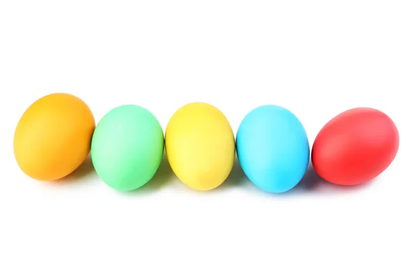 Красочные Пасхальные Яйца Белом Фоне — стоковое фото